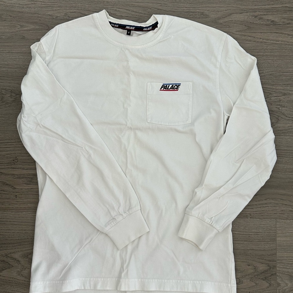 PALACE White Long Sleeve Tee Casual Cotton